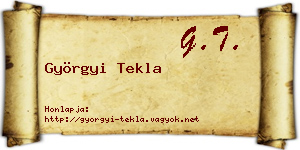 Györgyi Tekla névjegykártya